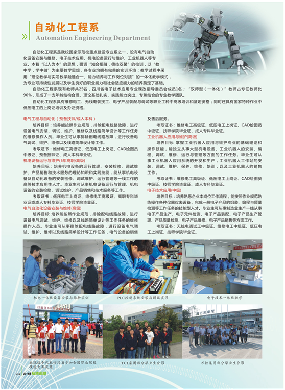 自动化工程系招生专业简介